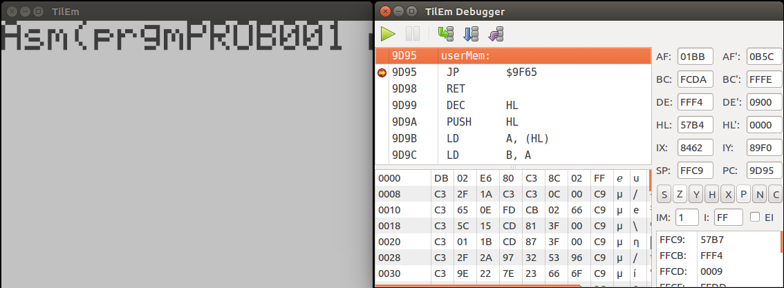 TilEm2 and debugger